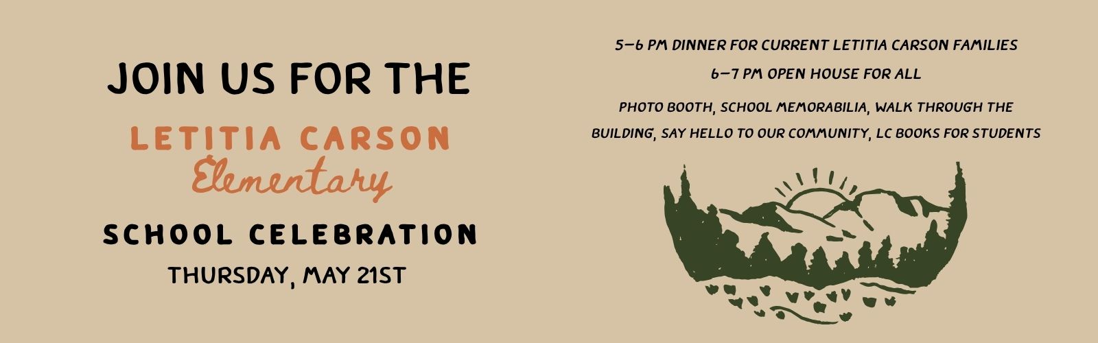 Join us for the Letitia Carson school celebration on May 21